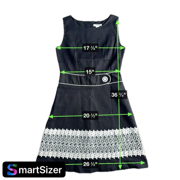 Vtg Alexandra Bartlett Dress Womens 8 Black Textured Dress Lace Hem 80s Coquette - Picture 2 of 8